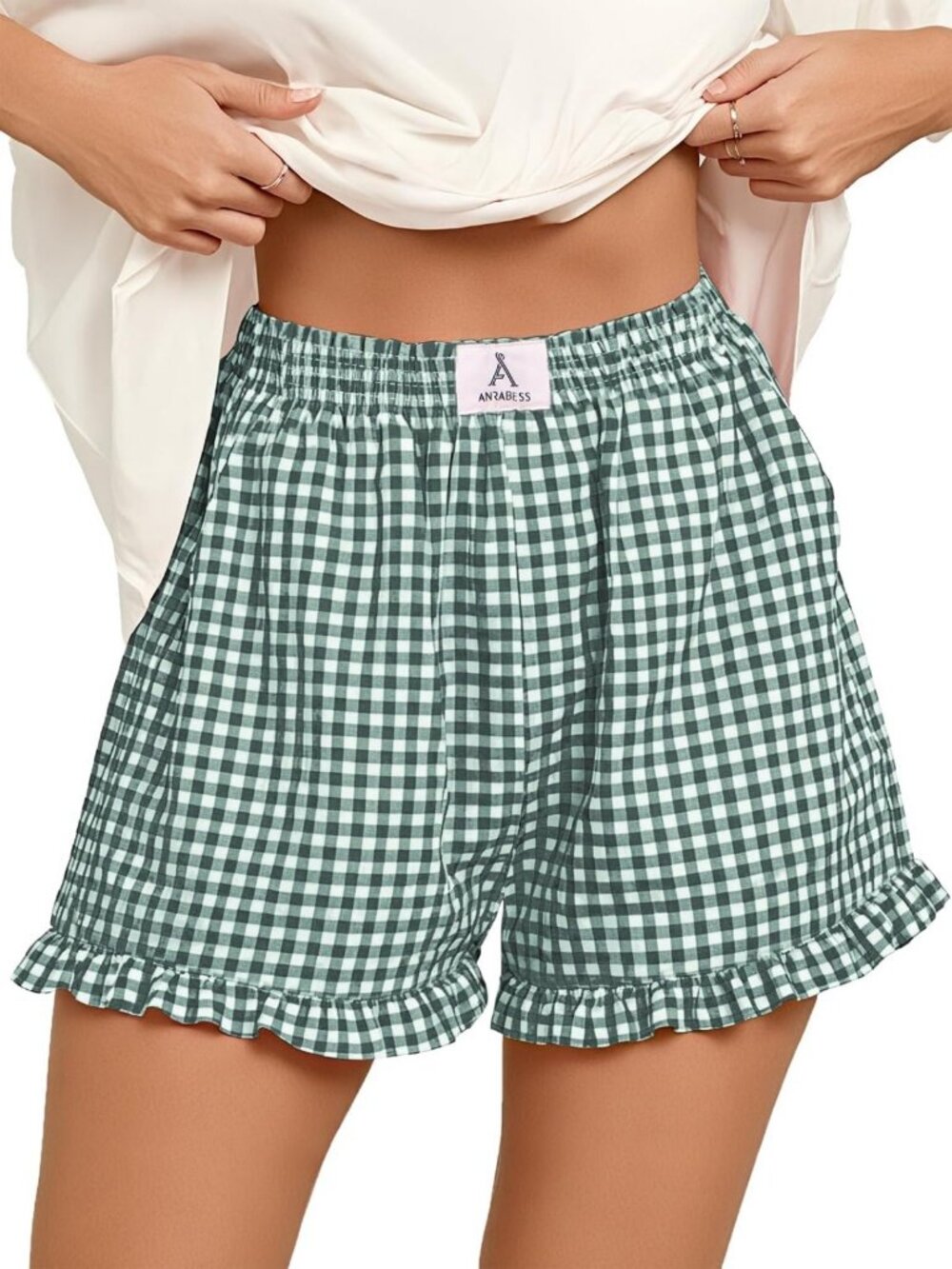 Gingham Striped Boxer Shorts for Women | Comfy Casual Summer Loungewear